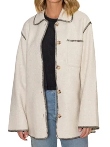 Z Supply Olivia Whipstitch Jacket Oatmeal Heather - Picture 1 of 5