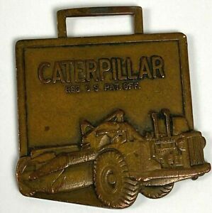 Vintage Caterpillar Tractor Co Watch Fob Peoria Ill Roller Compactor USA