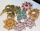 Vintage In Seattle fabulous mixed metal Brooch Pins some need few gems Lot#671