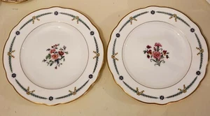 Par de placas pintadas a mano de carbón vintage con arcos y guirnaldas - Imagen 1 de 10