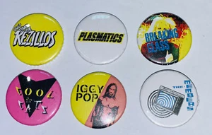 Juego de 6 insignias de pin punk retro de calidad, Iggy pop, miembros, reciillos, compresión, etc. - Imagen 1 de 1
