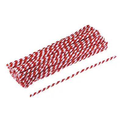 100Pcs Pipe Cleaners 30cm/12 Inch Chenille Stems For DIY Art Crafts, Red White • 11.53€