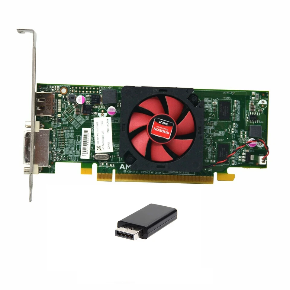 AMD Radeon HD6450 1GB DVI/DP PCI-E Video Card High/Low Profile HDMI Display Port - Image 1 of 4