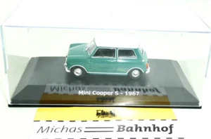 MINI COOPER S 1967 Vert Voiture 1:43 IN Box Hachette Atlas ABADD110 Ovp Neu GB2 - Photo 1/6