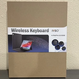 IVSO Wireless Keyboard for Ipad Pro 12.9 2018 Bluetooth Case Stand Black - Picture 1 of 3