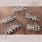 Ladies girls Hair clip words Diamante Letter silver accessory Love Happy Kiss UK