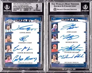2024 Leaf Autographs - Messi/Curry/Alcaraz/McGregor/Allen/Betts/Phelps - BGS 9 - Picture 1 of 3
