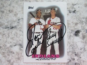 Indians Joe Carter & Cory Snyder Signed Autographed 1988 Topps Indians Leaders - Picture 1 of 1