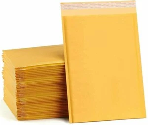 25 Pack - 4" x 7" #000 Kraft Bubble Mailers Self Seal Padded Shipping Envelopes - Picture 1 of 5