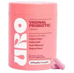 URO O Positiv Vaginal Probiotics for Women pH Balance with Prebiotics - 60 COUNT - Picture 1 of 8