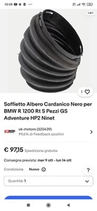 Soffietto Albero Cardanico Nero per BMW R 1200 R - Rt - GS - Foto 1 di 2