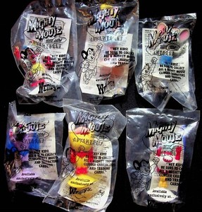 Wendy's Premium Kids' Meal Mighty Mouse Complete Set Of 6 SEALED NEW 1989