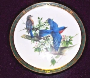 1990 Danbury Mint Bluebirds Collector's Limited Edition Porzellan Teller - Bild 1 von 4