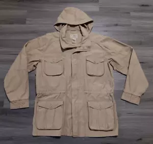 LL Bean Men's Khaki Hooded Field Barn Chore Utility Jacket Coat Size XL - Picture 1 of 6