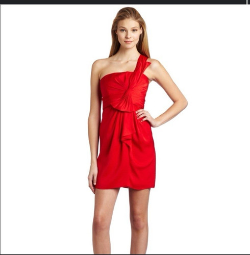 VALENTINO Abito monospalla BCBGMaxAzria Palais donna 6 rosso mini chic cocktail ballo party