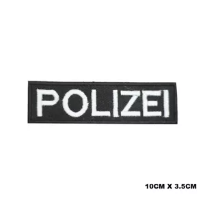 Polizei Letter Patch Embroidered Patch Iron/Sew On Patch For Clothes - Picture 1 of 1