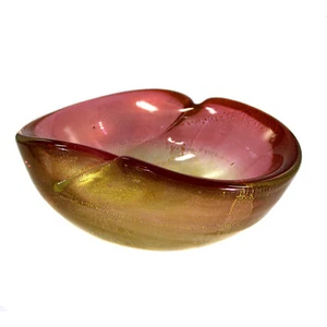 Uranium Glass Bowl with Rosaline Inner Catch, A. Seguso Circa 1953 - Picture 1 of 6