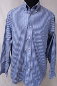 Eddie Bauer Mens XL Blue Striped Wrinkle Resistant Relaxed Fit Button Down Shirt - Picture 1 of 10
