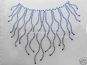 Hotfix Strass Bügelbild Motiv Ausschnitt Kette Nr.1 Farbwahl 110101 Karostonebox - Bild 1 von 11
