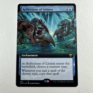 Reflections of Littjara (Extended Art) Kaldheim quasi nuovo/m regolare raro #347 MTG - Foto 1 di 2