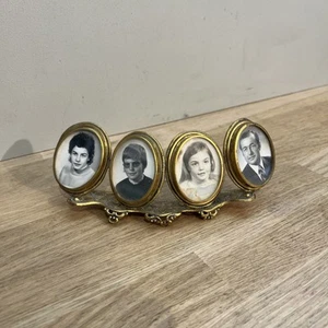 Mini Cadres Photos Médaillons Pour Photos D’identité En Laiton Doré  - Picture 1 of 8