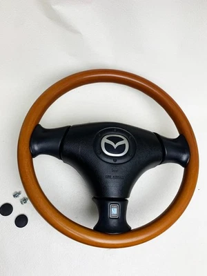 MAZDA MX-5 Miata Roadster Nardi Wood & Leather Steering Wheel NB8C NB6C OEM  JDM - Bild 1 von 4
