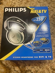 Auriculares Philips HP250 vintage plateados/negros, nuevos stock antiguo - Imagen 1 de 6