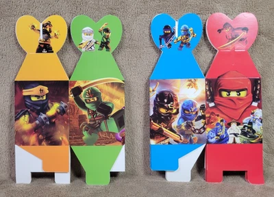 12 Building Brick Foldable Birthday Party Favor Ninja Goody Candy & Loot Boxes - Image 1 of 4