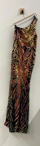 Giffniseti | Vestido de noche holográfico de lentejuelas de un hombro | Talla MEDIANA - Imagen 1 de 5