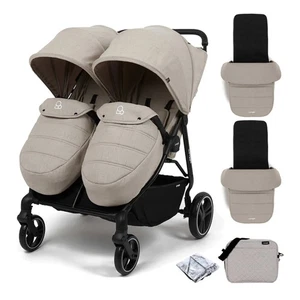 Passeggino Puggle Urban City Twin Duo 2 posti 2 culle 2 basi cashmere - Foto 1 di 8