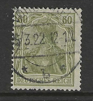 ALEMANIA 1920 60 Pfennig Germania emisión marca de agua usada Foto 1 de 2