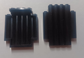 G-1  Lego Lot 2 Black Panel 2 x 6 x 6 w/ Log Profile 3052 3053