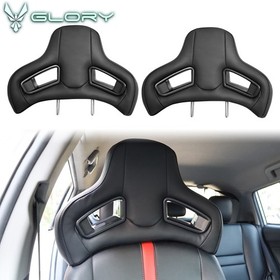 Pair Seat Headrest Black PU Rod Dia 14mm Fit Toyota/Benz GLC300 GLC300e GLC350e