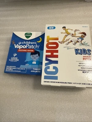 Vicks Children’s VapoPatch 5 quilates e ICYHOT KIDS adesivo para alívio da dor 5 quilates frio inverno - Imagem 1 de 4