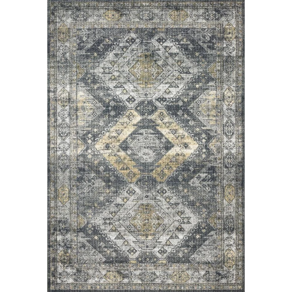 Skye Graphite/Silver 2 ft. 6 in. x 7 ft. 6 in. Printed Boho Vintage Runner Rug - Image 1 of 4