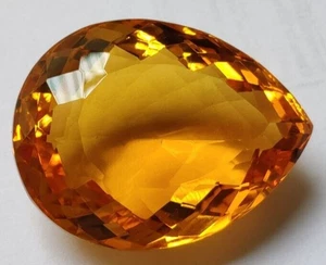 AAA + 73,75 quilates piedra preciosa suelta grande de corte de pera citrino a... - Imagen 1 de 6
