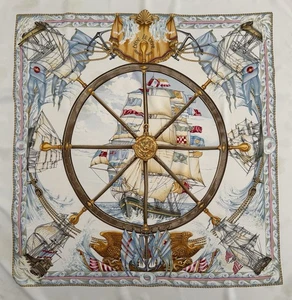 Hermes Silk Scarf Vive Le Vent. Authentic. Care. 90cm. Vintage. - Picture 1 of 13