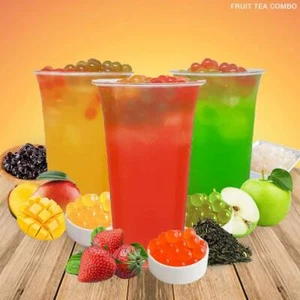 Fruit Tea Combo (Up to 20 Serves) Quality Bubble Boba Pearl Kit DIY Home Drink - Picture 1 of 3