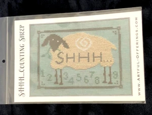SHHH...Counting Sheep Artful Offerings Counted Cross Stitch Pattern Primitive - Picture 1 of 6