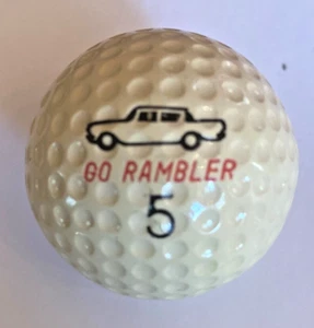 1950s RAMBLER LOGO GOLF BALL, SUPERB / DOUBLE LOGO / LIQUID CENTER! - Picture 1 of 4