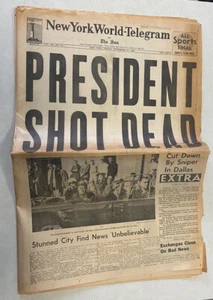 RARO Antiguo Original Periódico Asesinato Kennedy de Nueva York 22 de noviembre de 1963 - Imagen 1 de 7