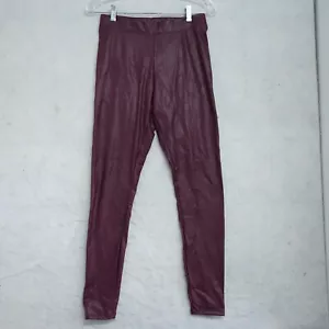 Express Skinny Leggings Women's Size S/P Maroon Pull On Stretch Polyurethane - Picture 1 of 8