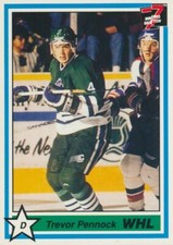 1990-91 7th Inning Sketch WHL #18 TREVOR PENNOCK - Seattle Thunderbirds