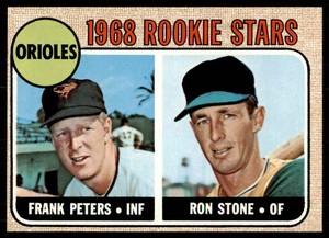 1968 Topps Frank Peters/Ron Stone  EX-MINT RC Baltimore Orioles #409