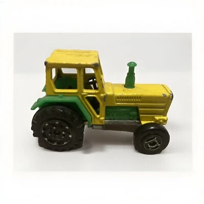 复古 Majorette 压铸绿色黄色拖拉机玩具法国制造 — 第 1/4 张图片