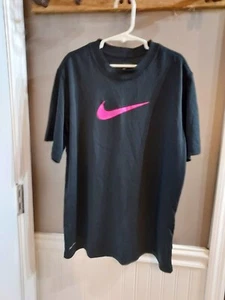 Nike Shirt Girl's Black Dri-Fit Ss Shirt Sz M GUC 😊 FAST SHIP 😊 - Picture 1 of 5