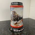 1992 Anheuser Busch BUDWEISER Bud Holiday Christmas Beer Mug Stein Clydesdales for sale