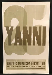 Hatch Show Print Poster Yanni 25th Acropolis Anniv. DPAC Durham NC May 8, 2018 - Picture 1 of 1