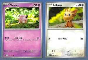 2 cartas artísticas de arcilla Pokemon Obsidian Flames Yuka Morii 81/ Clefairy y 170/ Lillipup - Imagen 1 de 2