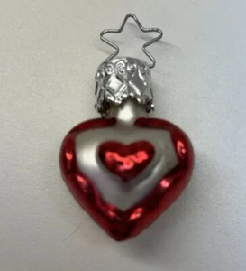 Inge-Glas / Alte Welt Weihnachten / Deutschland / Miniatur ROTES HERZ 1" - Bild 1 von 3